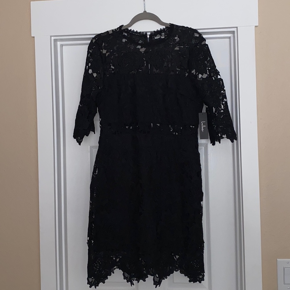 Lulus black lace dress, size XL